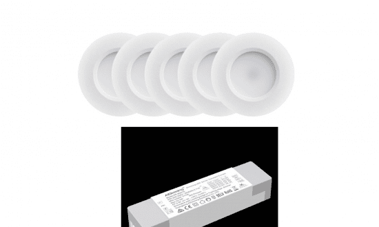 5-pack dimbara LED puckar Q-36MW 3,5W 3000K - vita
