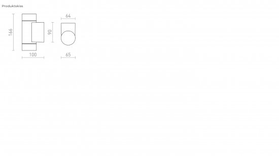 Väggarmatur Mizzi ll rund upp/ned GU10 IP54