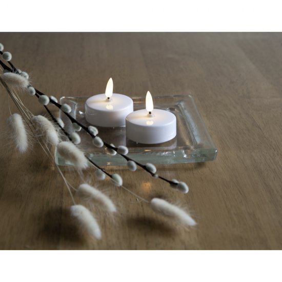 12st Stora värmeljus Flamme, realistiska LED-ljus med timer med batterier