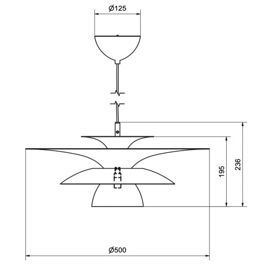 Picasso LED pendel D500 G9 - mått
