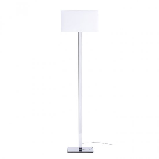 Plaza Golvlampa 160cm kromad med vit skärm