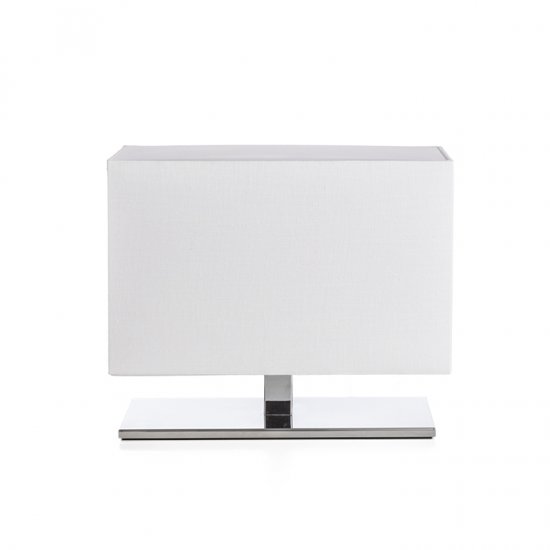 Plaza S Bordslampa 25cm kromad med vit skärm