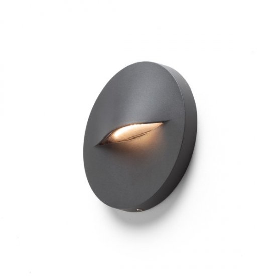 Vägglampa BOBO R vägg antrasitgrå IP65 - supertunn