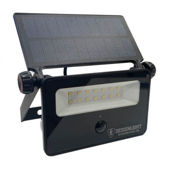 Batteridriven strålkastare med solcell