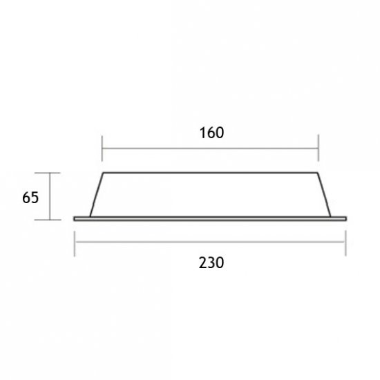 Säkerhetsbox B230 x H65 i aluminium för LED downlights
