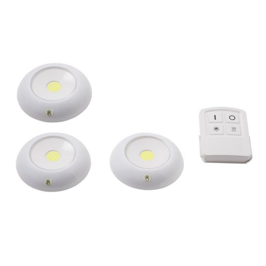 Scala 3-pack LED puckar - batteridrivna med fjärrkontroll