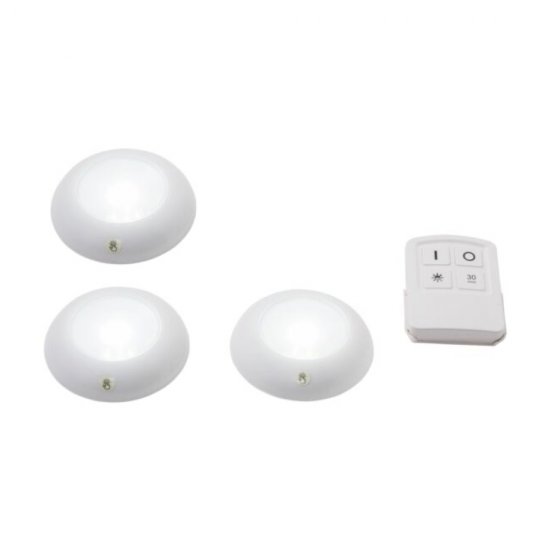 Scala 3-pack LED puckar - batteridrivna med fjärrkontroll - tända