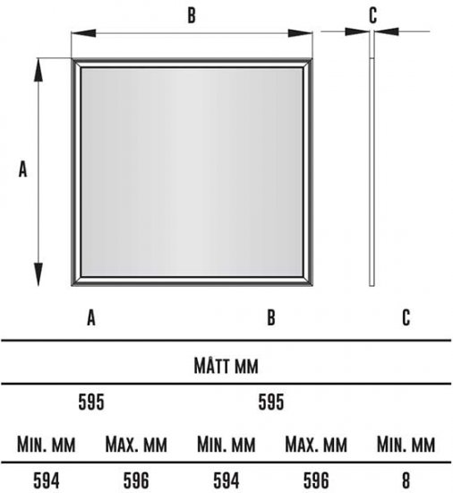 Sixty Basic LED-panel 60x60 3000K Vit DALI 8-Pack