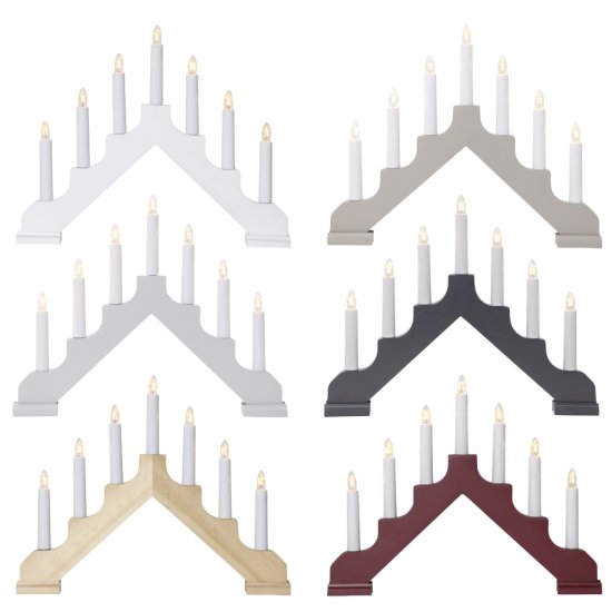 Ada klassisk sjuarmad träljusstake 30cm hög i 6 olika färger