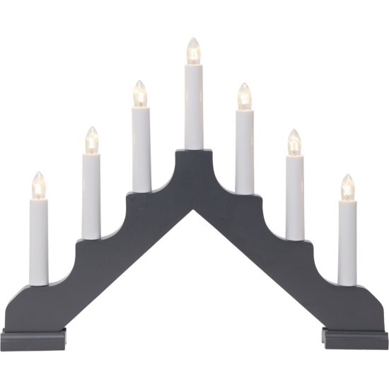 Ada klassisk sjuarmad träljusstake 30cm hög - mörkt grå