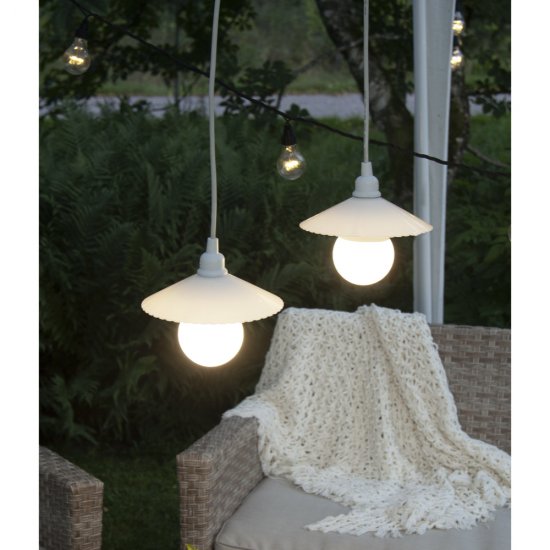 Lampupphäng 2,5m utomhusbruk IP44 E27 - vitt