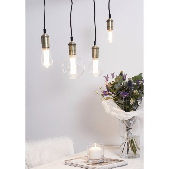 Textilkabel classical med oxid E27-sockel