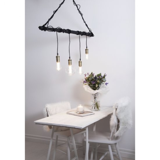 Textilkabel classical med oxid E27-sockel