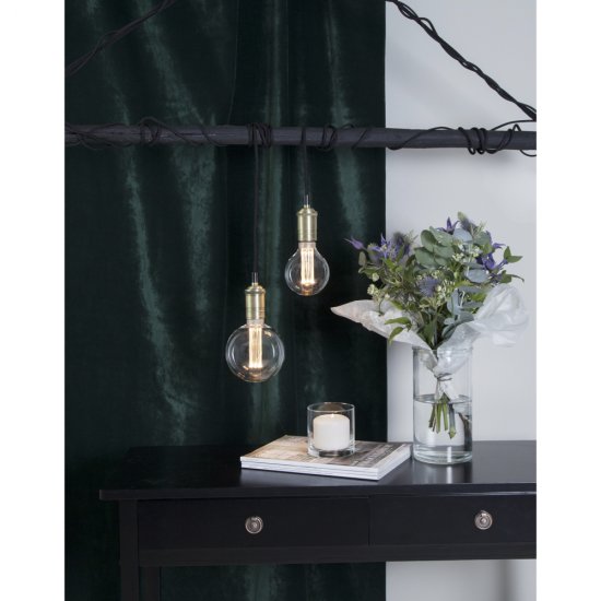 Textilkabel classical med oxid E27-sockel