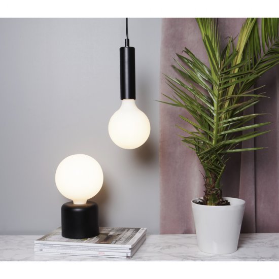 Textilkabel glans med svart E27-sockel