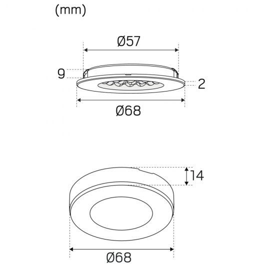 Minidownlight 12Vdc Slim LED 3000K Vit/Silver