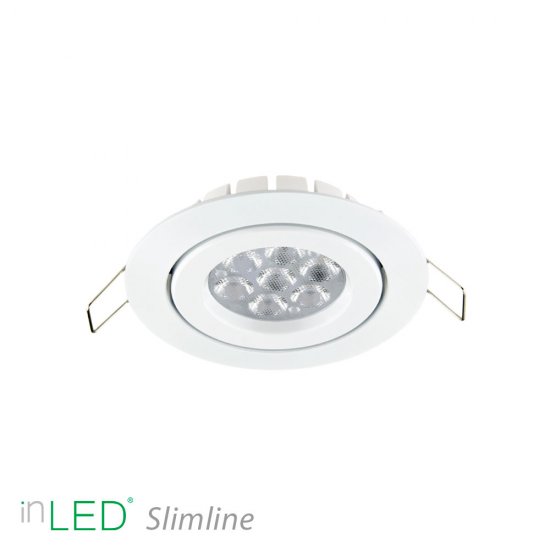 inLED Slimline 8W LED spotlight IP44 vit vinklingsbar - utbytesprodukt