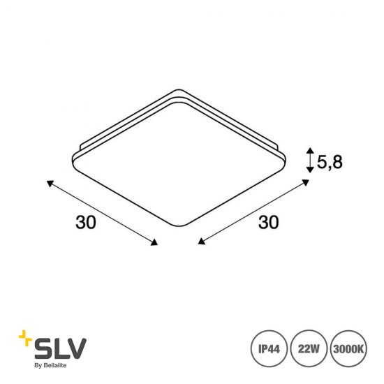 SLV Sima fyrkantig 22W IP44
