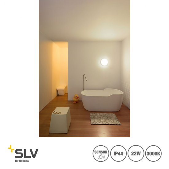 SLV Sima rund med rörelsesensor 22W IP44