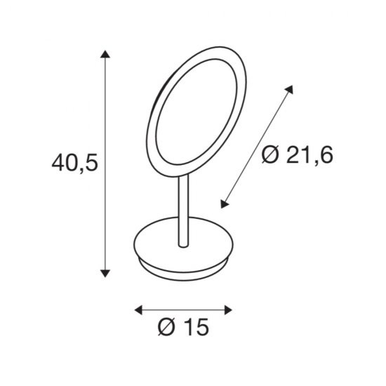 Sminkspegel Maganda TL med LED belysning - mått