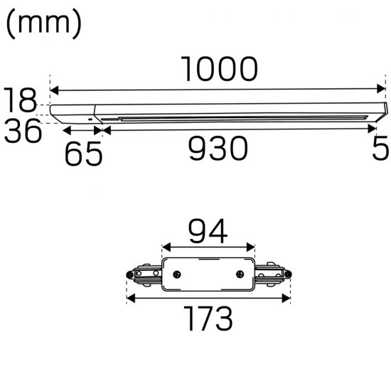 Focus Track micro belysningsskena 1m med 3st 10W - Komplett paket