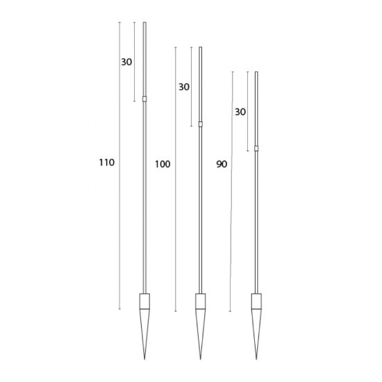 Stix trädgårdsdekoration med 3st ljusstavar - mått