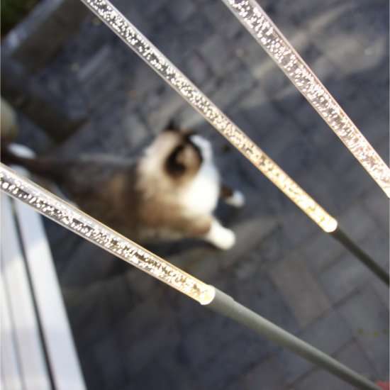 Stix trädgårdsdekoration med 3st ljusstavar - närbild