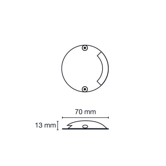 Måttskiss på Svart Zenit 0,5W altanlampa