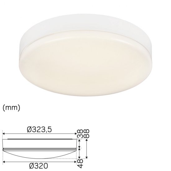 Takplafond LED Moon basic 320 15W On/Off-utförande