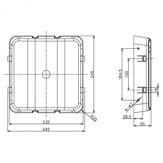 Skyddsbox D-SBOX-B black, skyddskåpa för säker installation i isolering