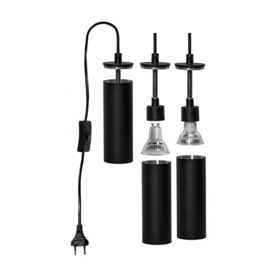 Textilkabel Hide med svart GU10-sockel - instruktion