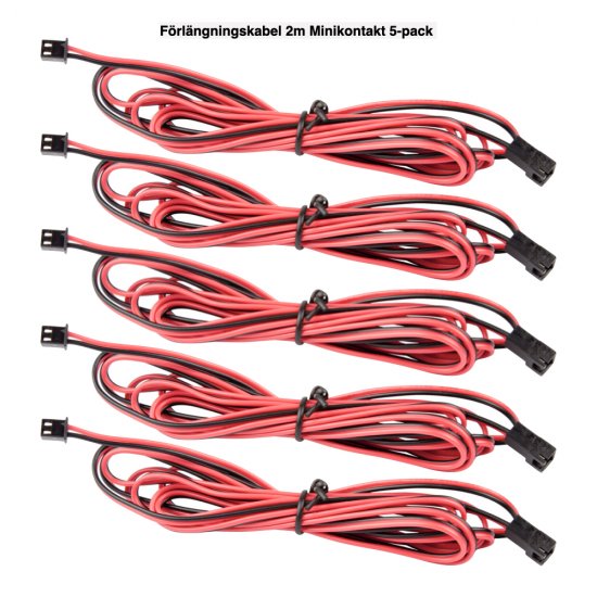 Förlängningskabel 2m Minikontakt 5-pack