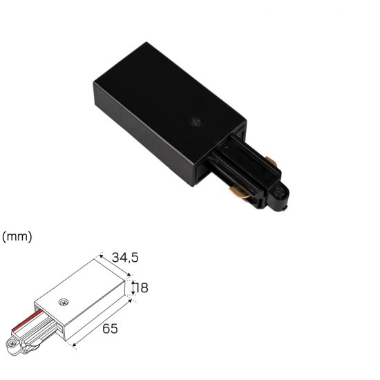 Anslutning LiteTrac 1-fas Vänster Svart