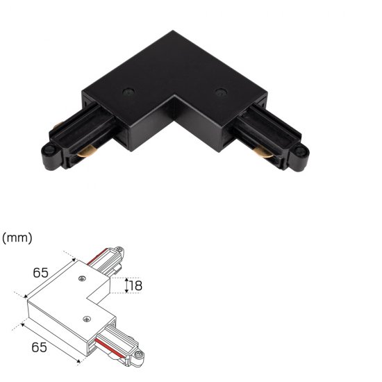L-anslutning LiteTrac 1-fas Ytter Svart