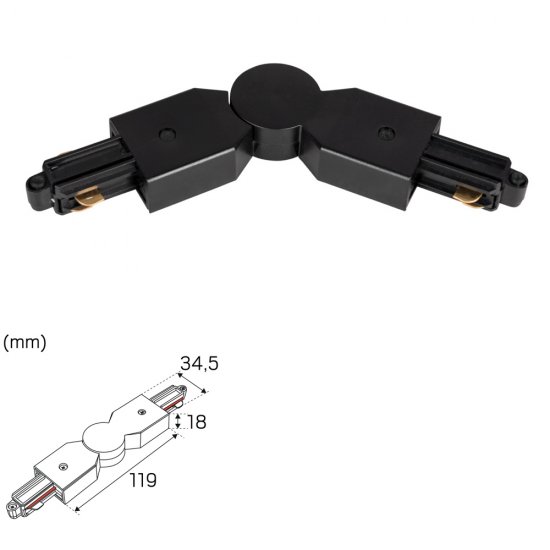 Justerbar Skarv LiteTrac 1-fas Svart