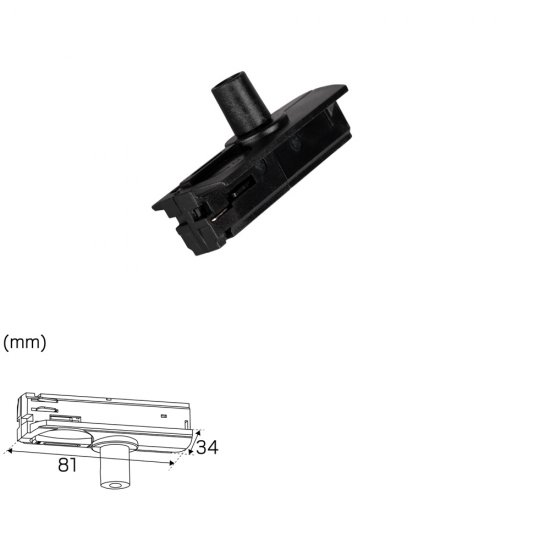 Adapter med dragavlastning LiteTrac 1-fas Svart
