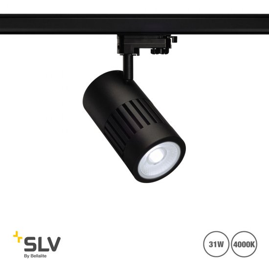 SLV Structec butiksarmatur för 3-fas skenmontage 31W -
Ra90 Svart