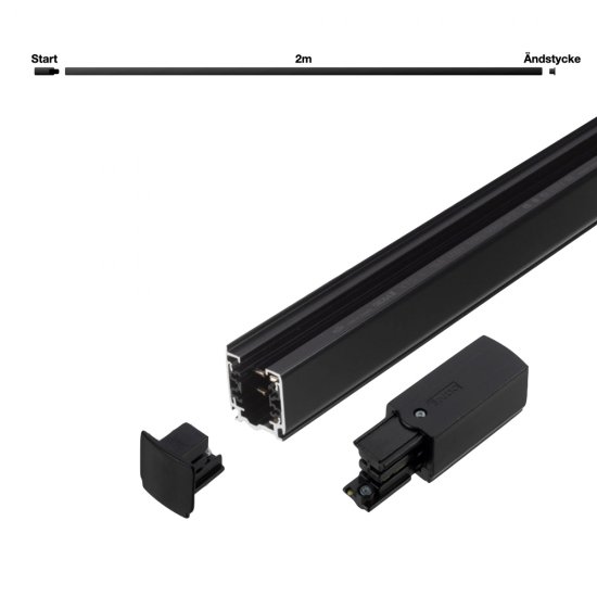 Tracklight Avo - 2m skena - svart