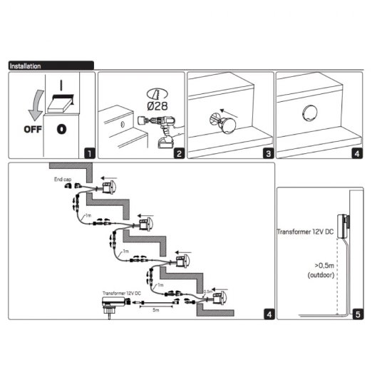 Steplight Garden 0,8W trappbelysning 7764494 installationstips