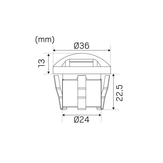 Allan Steplight 4-pack LED 0,8W trappbelysning måttskiss