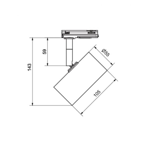 Tyson GU10 spotlight till Global 1-fas skena, mått