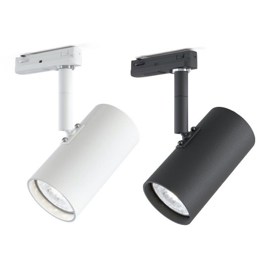 Tyson GU10 spotlight till Global 1-fas skena, vit och svart