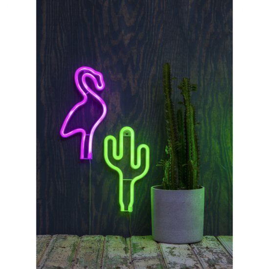 Väggdekoration Neonlight Flamingo - miljöbild 2
