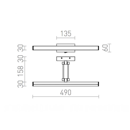 Tavelbelysning Swing 8W LED R12952 mått