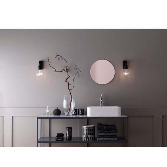 Regal vägglampa för E27-ljuskälla - krom miljöbild badrum