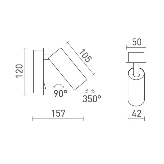 Tapio I SQ väggspotlight med brytare - 4,5W LED svart