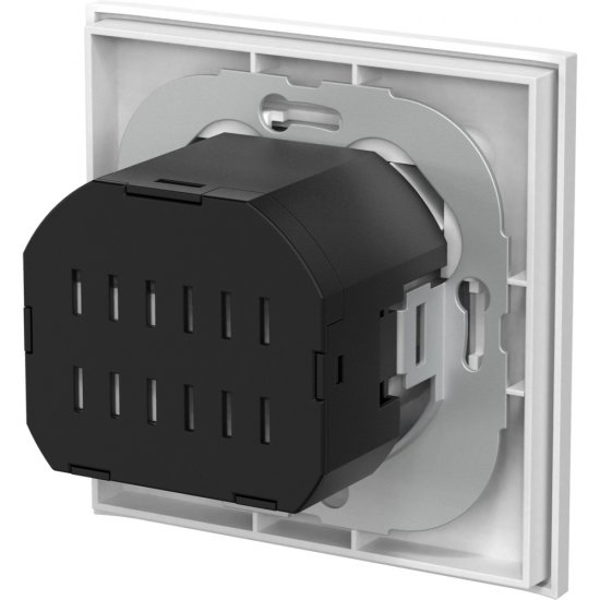Vägguttag 1-vägs infällt jordat med USB, Connect 2 Home