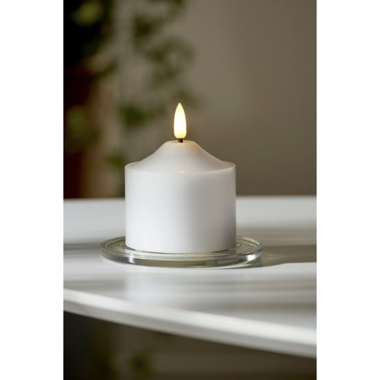 Blockljus Flamme 9,5cm, realistiskt LED-ljus med timer