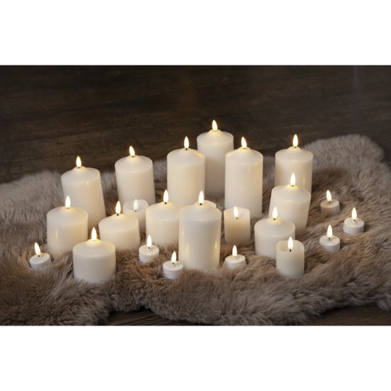 Blockljus Flamme 9,5cm, realistiskt LED-ljus med timer