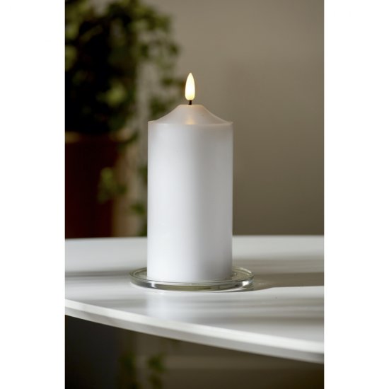 Blockljus Flamme 17cm, realistiskt LED-ljus med timer